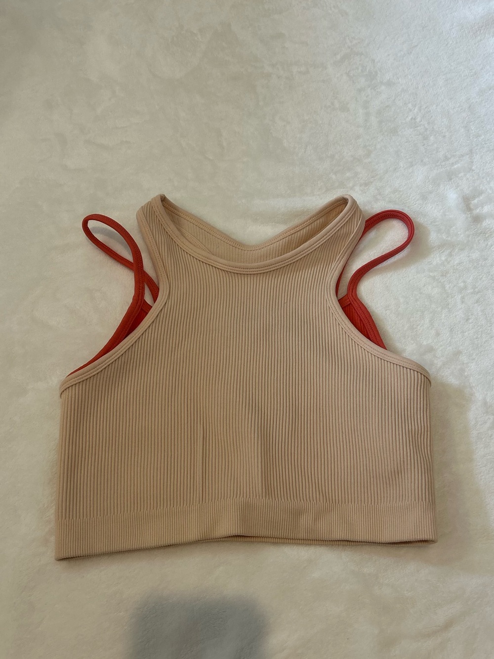 Pink and orange free people movement double layer tank